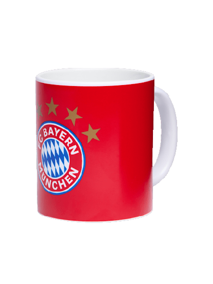 FC Bayern München Tasse 5 Sterne Logo schwarz, rot, weiß