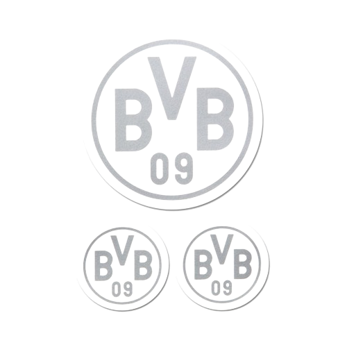 BVB AUFKLEBER (SILBER, 3ER-SET)