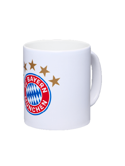 FC Bayern München Tasse 5 Sterne Logo schwarz, rot, weiß