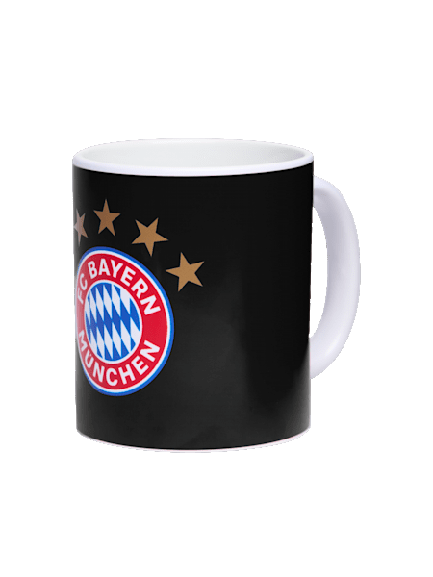 FC Bayern München Tasse 5 Sterne Logo schwarz, rot, weiß